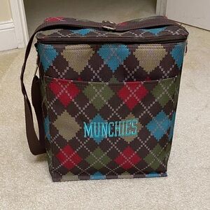 Thirty-One Argyle Insulated Duffel Bag - Brown, Red, Green, Blue